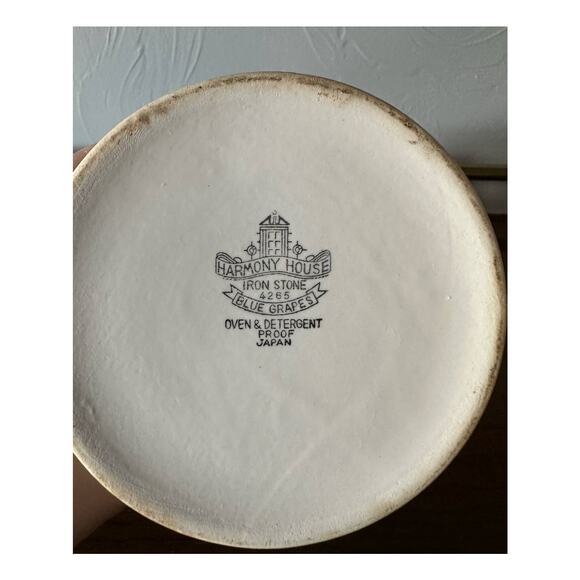 Vintage 1968 Blue Grapes Tea Coffee Pot by Harmony House made in Japan Ironstone - Picture 5 of 14